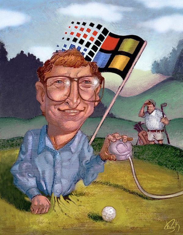 Cody Shank_BillGates_Sketch and painting